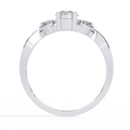 White Gold Round Diamond Marquise Vine Twist Ring