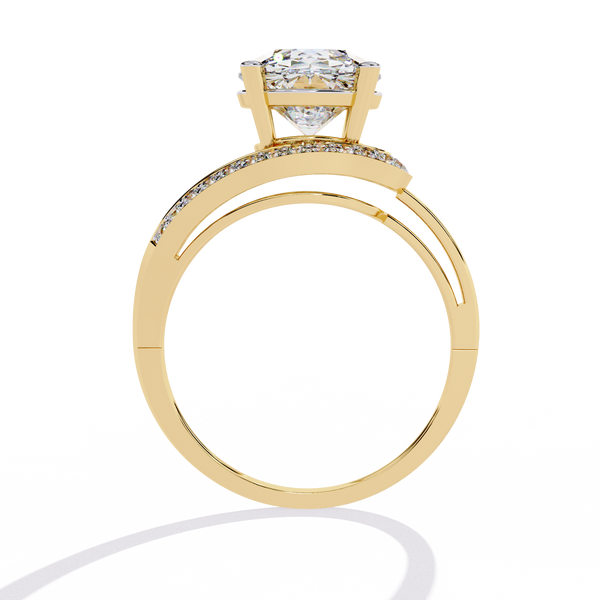 Gold Split Shank Round Brilliant Diamond Engagement Ring