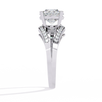 Gold Round Diamond Solitaire Ring with Diamond Bypass Shank