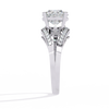 Oval-shaped Diamond with Curvy Halo Band Ring