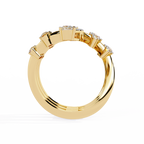 Yellow Gold Marquise & Multi-Diamond Five-Row Statement Ring