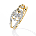 Yellow Gold Oval Cut Diamond Swirl Constellation Ring