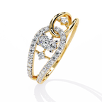 Yellow Gold Oval Cut Diamond Swirl Constellation Ring