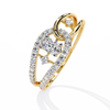 Gold Oval Cut Diamond Swirl Constellation Ring