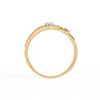 Yellow Gold Oval Cut Diamond Swirl Constellation Ring