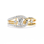 Yellow Gold Oval Cut Diamond Swirl Constellation Ring