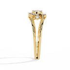 Yellow Gold Oval Cut Diamond Swirl Constellation Ring