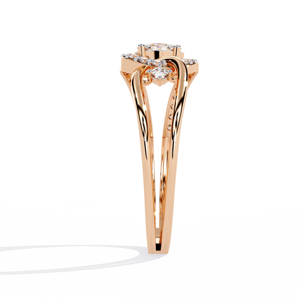 Rose Gold Oval Cut Diamond Swirl Constellation Ring