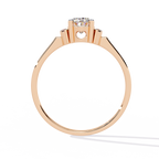 Rose Gold Oval Cut Diamond Partial Halo Engagement Ring