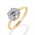 Gold Oval Cut Diamond Partial Halo Engagement Ring