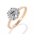 Rose Gold Oval Cut Diamond Partial Halo Engagement Ring