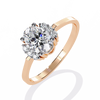 Rose Gold Oval Cut Diamond Partial Halo Engagement Ring