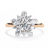 Rose Gold Round Brilliant Diamond Floral Cluster Engagement Ring