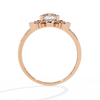 Rose Gold Round Brilliant Diamond Floral Cluster Engagement Ring