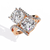Rose Gold Twin Cushion Cut Diamond Toi et Moi Ring