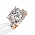 Rose Gold Round Brilliant Diamond Grand Halo Engagement Ring