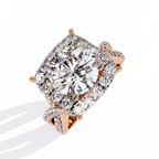 Rose Gold Round Brilliant Diamond Grand Halo Engagement Ring