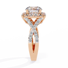 Rose Gold Round Brilliant Diamond Grand Halo Engagement Ring