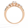 Rose Gold Round & Baguette Five-Stone Diamond Engagement Ring