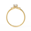 Gold Round & Marquise Diamond Rope Band Engagement Ring