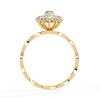 Gold Marquise Diamond Sunburst Halo Infinity Band Ring