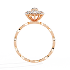 Rose Gold Marquise Diamond Sunburst Halo Infinity Band Ring