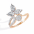 Rose Gold Pear Cut Diamond Butterfly Statement Ring
