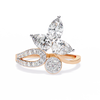 Rose Gold Pear Cut Diamond Butterfly Statement Ring