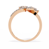 Rose Gold Pear Cut Diamond Butterfly Statement Ring