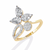 Gold Pear Cut Diamond Butterfly Statement Ring