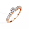 Rose Gold Round Brilliant Diamond Shoulder-Set Engagement Ring