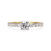 Gold Round Brilliant Diamond Shoulder-Set Engagement Ring