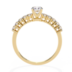 Yellow Gold Round Brilliant Diamond Shoulder-Set Engagement Ring