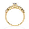 Gold Round Brilliant Diamond Shoulder-Set Engagement Ring