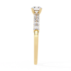 Yellow Gold Round Brilliant Diamond Shoulder-Set Engagement Ring