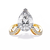 Gold Pear Cut Diamond Crossover Pave Engagement Ring