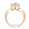 Rose Gold Pear Cut Diamond Crossover Pave Engagement Ring