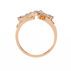 Gold Pear Diamond Double Butterfly Open Wrap Ring