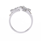 White Gold Pear Diamond Double Butterfly Bypass Ring