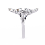 White Gold Pear Diamond Double Butterfly Bypass Ring