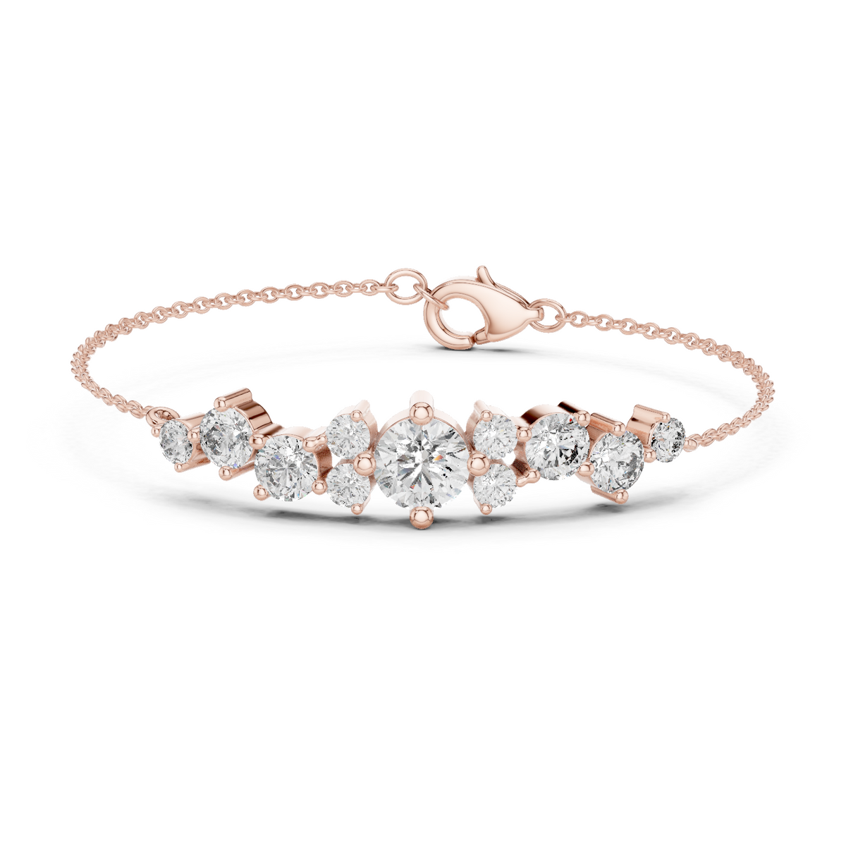 Étoile Scattered Diamond Cluster Chain Bracelet