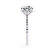 White Gold Round Diamond Solitaire Pavé Engagement Ring