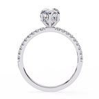 White Gold Marquise Diamond Solitaire Pavé Engagement Ring