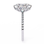 White Gold Marquise Diamond Solitaire Pavé Engagement Ring