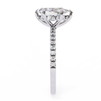 White Gold Pear Diamond Solitaire Pavé Engagement Ring