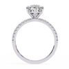 White Gold Pear Diamond Solitaire Pavé Engagement Ring