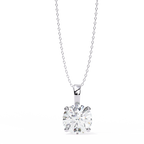 White Gold Classic Four-Claw Round Solitaire Pendant