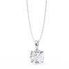White Gold Classic Four-Claw Round Solitaire Pendant