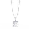 White Gold Classic Four-Claw Round Solitaire Pendant