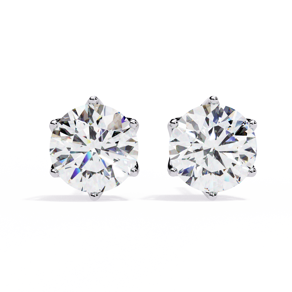 Brilliant Round Cut Natural Diamond Stud Earrings
